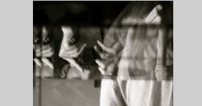 self portrait through glass